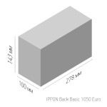 ИБП Ippon Back Basic 1050 Schuko (интерактивный, 1050ВА, 600Вт, 2xCEE 7 (евророзетка))