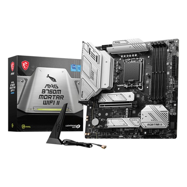 Материнская плата MSI MAG B760M MORTAR WIFI II (SocketLGA1700, Intel B760, 4xDDR5, microATX, RAID SATA: 0,1,15,5)