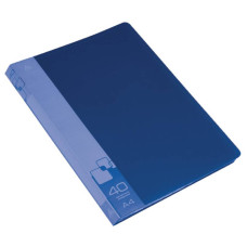Папка Бюрократ -BPV40BLUE (A4, пластик, толщина пластика 0,65мм, карман торцевой с бумажной вставкой, синий) [BPV40BLUE]