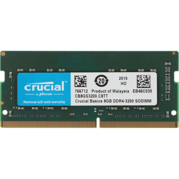 Память SO-DIMM DDR4 8Гб 3200МГц Crucial (25600Мб/с, CL22, 260-pin)