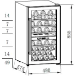 Винный шкаф Weissgauff WWC-49 DB DualZone (G, 1-камерный, черный)