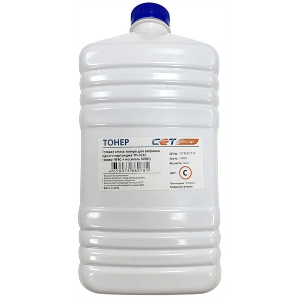 Тонер Cet 8521C-514 (голубой; 514г; бутылка; Konica Minolta Bizhub C224, 284, 364)