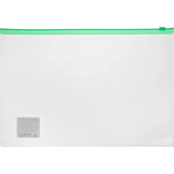 Бюрократ -BPM4AGRN (A4+, полипропилен, толщина пластика 0,15мм, молния зеленый)