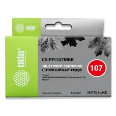 Чернильный картридж Cactus CS-PFI107MBK (черный матовый; 130стр; IP iPF670, iPF680, iPF685, iPF770, iPF780, iPF785)
