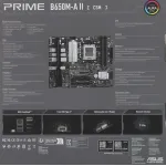 Материнская плата ASUS PRIME B650M-A II-CSM (AM5, B650, 4xDDR5 DIMM, microATX, RAID SATA: 0,1,10)