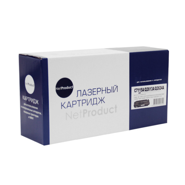 Тонер-картридж NetProduct N-C7115A/Q2613А/Q2624A (оригинальный номер: C7115A/Q2613A/Q2624A; черный; 2500стр; LJ 1200, 1300, 1150)