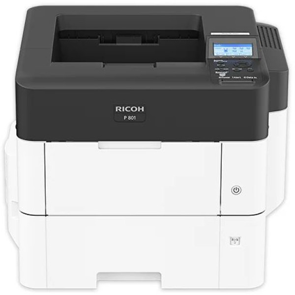 Принтер Ricoh P 801 (лазерная, черно-белая, A4, 2048Мб, 60стр/м, 1200x1200dpi, авт.дуплекс, 275'000стр в мес, Ethernet, NFC, USB)