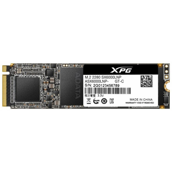 Жесткий диск SSD 128Гб ADATA SX6000 Lite (2280, 1800/600 Мб/с, 130000 IOPS, PCI-E X4, для ноутбука и настольного компьютера)