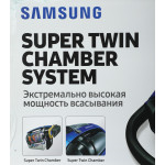 Пылесос Samsung VCC8835V37/XEV (контейнер, мощность всысывания: 430Вт, пылесборник: 2л, потребляемая мощность: 2200Вт)