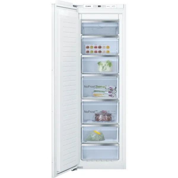 Морозильная камера встраиваемая Bosch GIN81AEF0U (No Frost, A++, 1-камерный, объем :212л, 55.8x177.2x54.5см, белый)