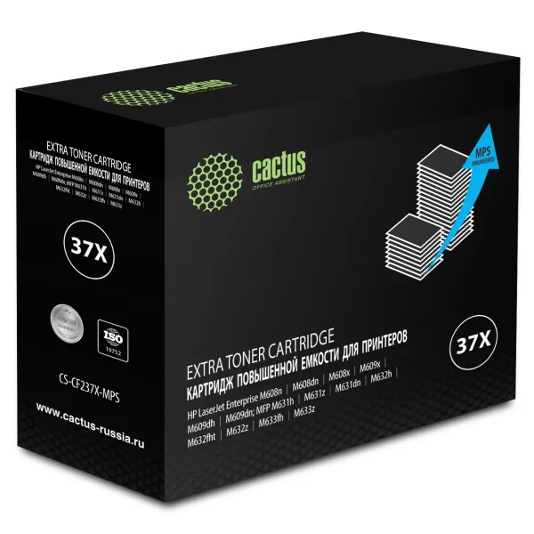 Тонер-картридж Cactus CS-CF237X-MPS (черный; 50000стр; LJ M608n, M608dn, M609x, M631h, M631z, M632h)