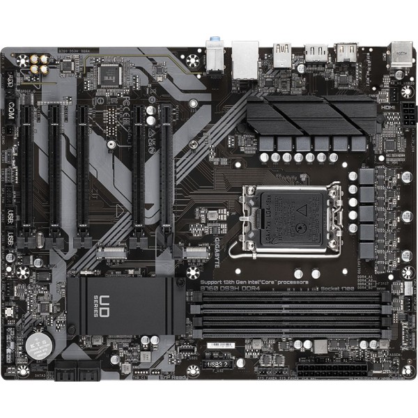Материнская плата Gigabyte B760 DS3H DDR4 (SocketLGA1700, Intel B760, 4xDDR4, ATX, RAID SATA: 0,1,15,5)