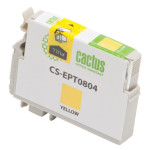 Чернильный картридж Cactus CS-EPT0804 (оригинальный номер: T0804; желтый; 11,4стр; Stylus Photo P50, PX650, PX660, PX700, PX700W, PX710, PX710W, PX720, PX720WD, PX800, PX800FW, PX810, PX810FW, PX820, PX820FWD, R265, R285, R360, RX560, RX585, RX685)