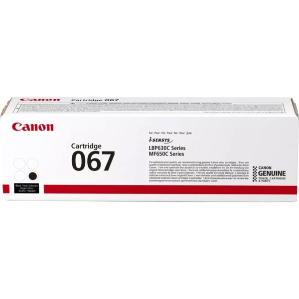 Тонер-картридж Canon 067BK (черный; 1400стр; LBP631, 633, MF651, 655, 657)