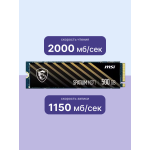 Жесткий диск SSD 500Гб MSI SPATIUM (2280, 2200/1150 Мб/с, 200000 IOPS, PCIe 3.0 x4 (NVMe), для ноутбука и настольного компьютера)
