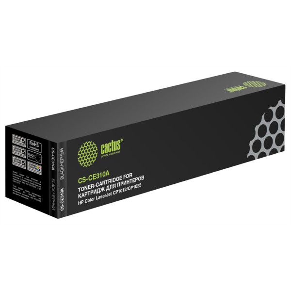 Тонер-картридж Cactus HP CS-CE310A (черный; 1200стр; CLJ CP1012, CP1025)