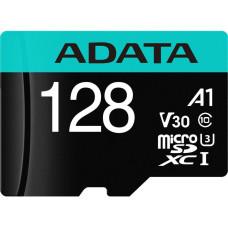 Карта памяти microSDXC 128Гб ADATA (Class 10, 100Мб/с, UHS-I U3, адаптер на SD)
