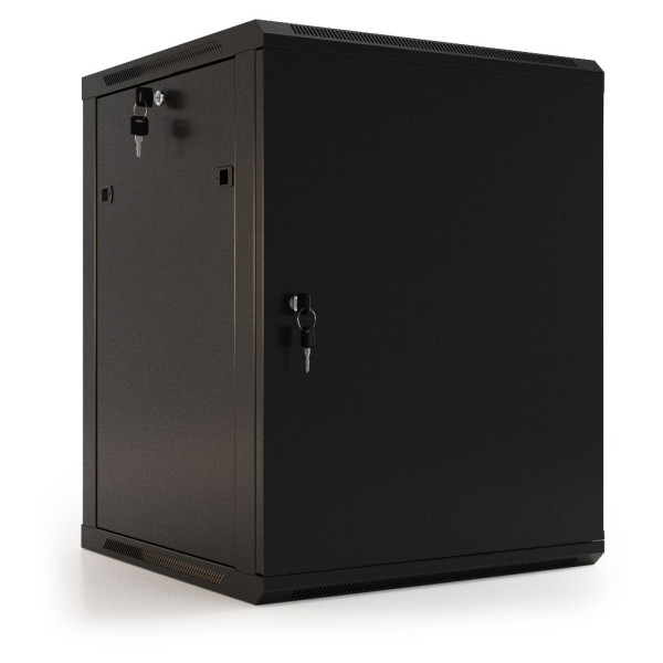 Шкаф коммутационный настенный Hyperline TWB-0945-SR-RAL9004 (9U, 600x500x450мм, IP20, 60кг)