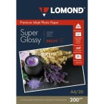 Фотобумага Lomond 1101112 (A4, 200г/м2, для струйной печати, односторонняя, высокоглянцевая, 20л)