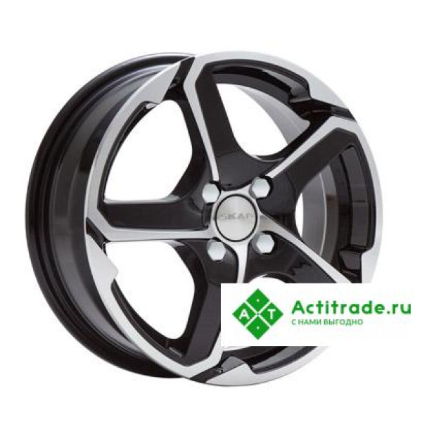 Скад Аллигатор R15/6J PCD 4x100 ET 45 ЦО 67,1 черный с полированной лицевой поверхностью