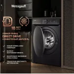 Стиральная машина Weissgauff WM 59411 Direct Drive Inverter Steam Matt Black(59.5x85x56см, фронтальная, макс:11кг, 1400об/мин, черный)