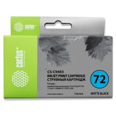 Чернильный картридж Cactus HP 72 CS-C9403 (черный матовый; 130стр; 130мл; DJ T610, T620, T770, T1100, T1100MFP, T1120, T1200)