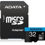 Карта памяти microSDHC 32Гб ADATA (Class 10, 10Мб/с, UHS-I U1, адаптер на SD)