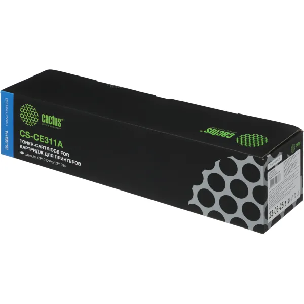 Тонер-картридж Cactus HP CS-CE311A (голубой; 1000стр; LaserJet CP1012Pro, CP1025)