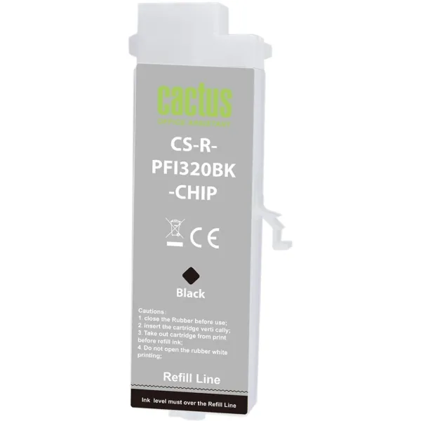 Cactus CS-R-PFI320BK-CHIP (черный; 260стр; imagePrograf TM-200, 200MFP, 205, 300, 300MFP, 305, 250, 255, 350, 355)
