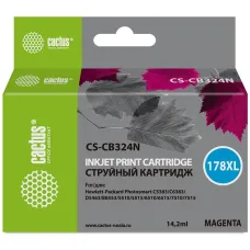 Чернильный картридж Cactus CS-CB324N 178XL (пурпурный; 14,6стр; 15мл; PS B8553, C5383, C6383) [CS-CB324N(CS-CB324)]