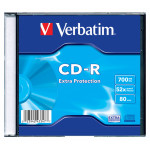 Диск CD-R Verbatim (0.68359375Гб, 52x, slim case, 200)