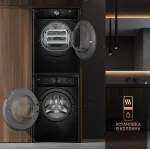 Стиральная машина Weissgauff WM 59411 Direct Drive Inverter Steam Matt Black(59.5x85x56см, фронтальная, макс:11кг, 1400об/мин, черный)