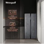 Холодильник Weissgauff WSBS 500 Inverter NoFrost Rock Glass (2-камерный, Side by Side, серый)