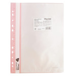 Папка-скоросшиватель Silwerhof 255120-03 (A4, прозрачный верхний лист, полипропилен, 10 вкладышей, боковая перфорация, розовый)
