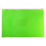 Папка на молнии ZIP Бюрократ Double Neon DNEBPM4ALETT (A4+, полипропилен, толщина пластика 0,15мм, молния белый)