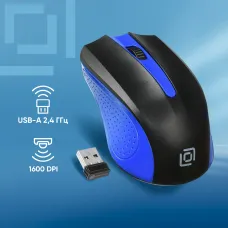 Oklick 485MW Black-Blue USB (радиоканал, кнопок 3, 1200dpi)