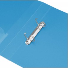 Папка на кольцах Бюрократ 0840/2DBLU (количество колец 2, форма колец D-образные, A4, пластик, толщина пластика 0,8мм, ширина корешка 40мм, карман внутренний и торцевой с бумажной вставкой, синий) [0840/2DBLU]