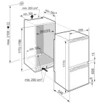 Холодильник полностью встраиваемый Liebherr ICND 5123 (A++, 2-камерный, объем 273:190/83л, 559x1770x546см)