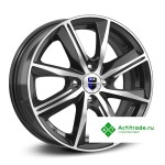 КиК Арнар R15/6J PCD 4x98 ET 35 ЦО 58,6 черный глянцевый с полированной лицевой поверхностью