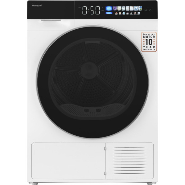 Сушильная машина Weissgauff WD 999 Heat Pump Full Touch (конденсационная, A+, макс.загрузка 12 кг, тепловой насос, 16 программ, уровень шума 69 дБ)