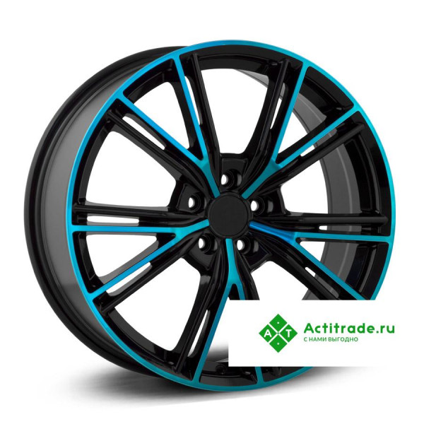 LegeArtis LR504 R20/9.5J PCD 5x120 ET 53 ЦО 72,6 черный с синей лицевой поверхностью