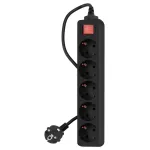 Сетевой фильтр PC Pet AP01006-3-BK (3м, 5xEURO, 1,5кВт, 7А)