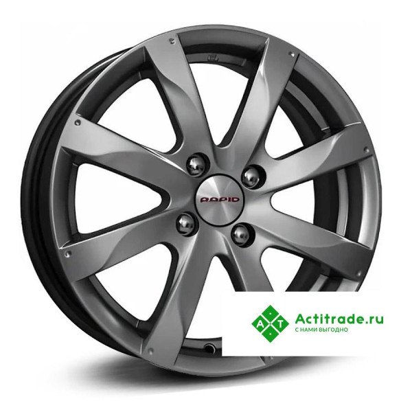 КиК Джемини R15/6J PCD 4x100 ET 48 ЦО 60,1 темно - серый глянцевый