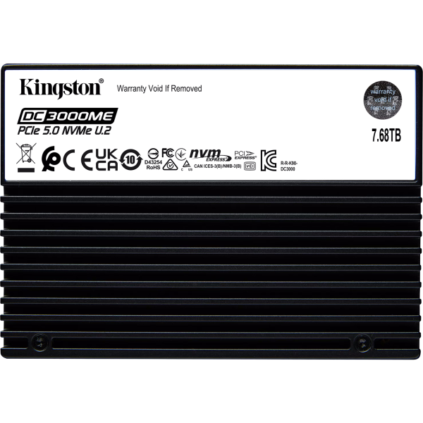 Жесткий диск SSD 7,68Тб Kingston (U.2, 14000/10000 Мб/с, 500000 IOPS, PCIe 5.0 x4, для сервера)