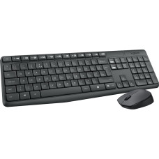 Клавиатура и мышь Logitech MK235 Wireless Keyboard and Mouse Black USB (радиоканал, классическая мембранная, 101кл, светодиодная, кнопок 2, 1000dpi) [920-007931]