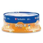 Диск DVD-R Verbatim (4.7Гб, 16x, wagon wheel, 25)