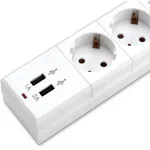 Сетевой фильтр Buro BU-SP1.8_USB_2A-W (1,8м, 6xEURO, USB 2шт, 2,2кВт, 10А)