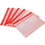 Папка-скоросшиватель Бюрократ PS10RED (A4, пластик, 10 вкладышей, боковая перфорация, красный)