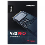 Жесткий диск SSD 250Гб Samsung 980 Pro (M.2, 6400/2700 Мб/с, 600000 IOPS, PCI-E, 512Мб, для ноутбука и настольного компьютера)