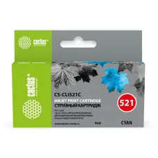 Чернильный картридж Cactus CS-CLI521C (голубой; 9стр; MP540, MP550, MP620, MP630, MP640, MP660) [CS-CLI521C]